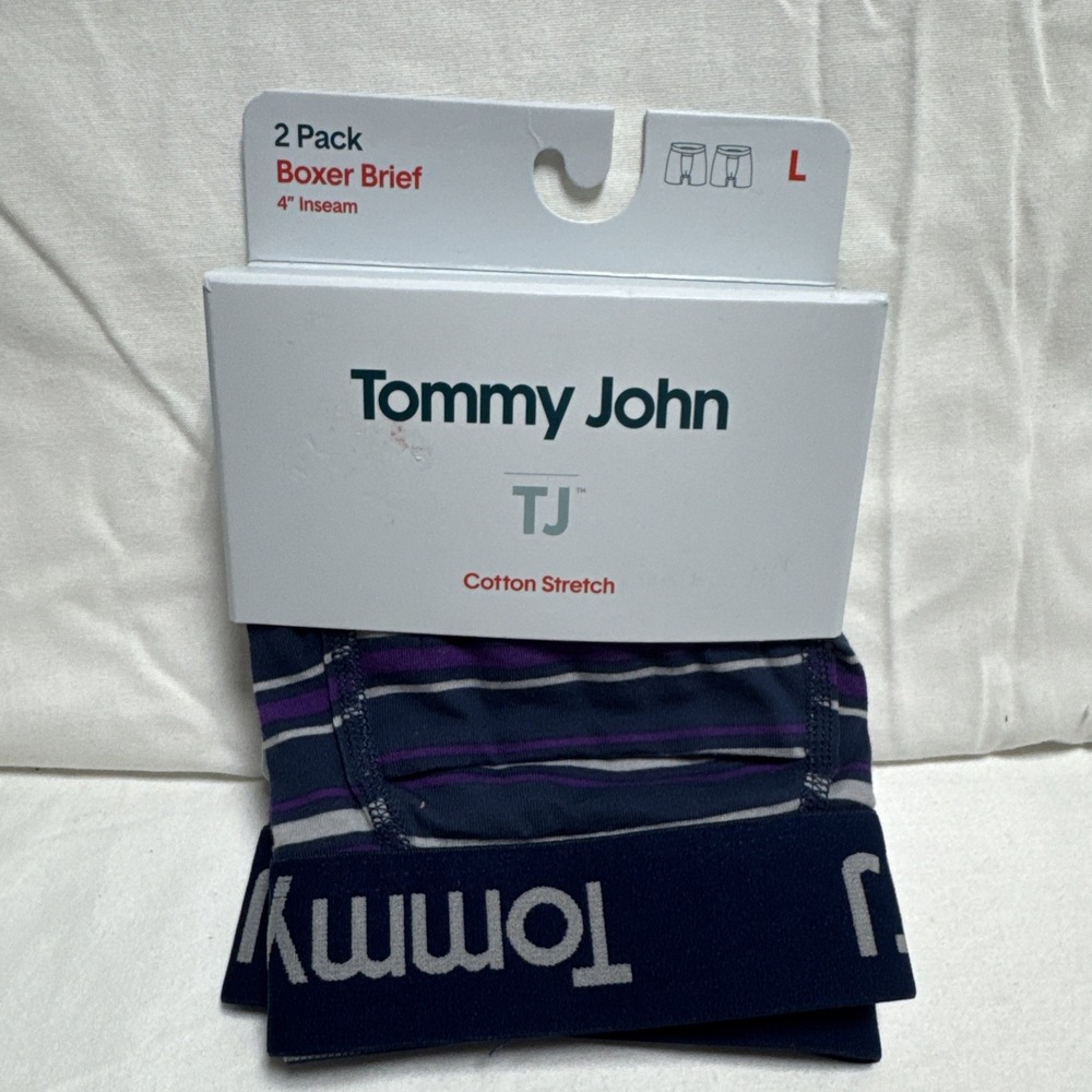 Tommy John TJ 2 Pack Boxer Brief 4" Inseam Men's underwear Size L 35-38"" NEW